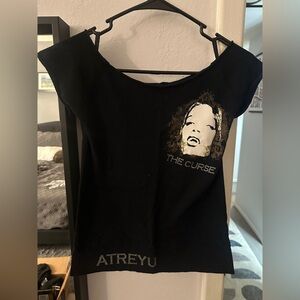 Atreyu band shirt - circa 2003 - fitted - size medium - off-shoulder neckline